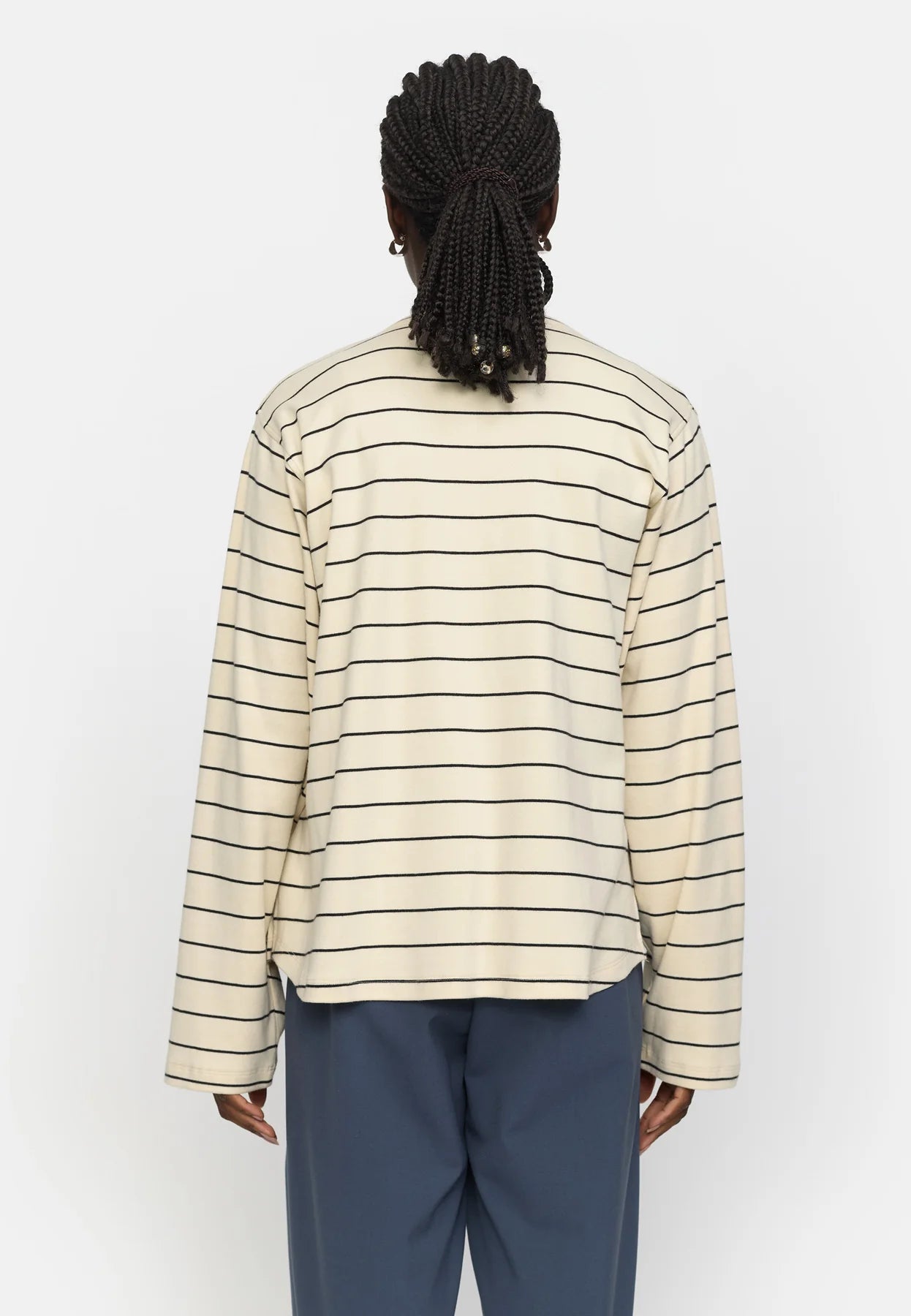 SRHella Striped LS T-shirt GOTS - Whitecap Gray